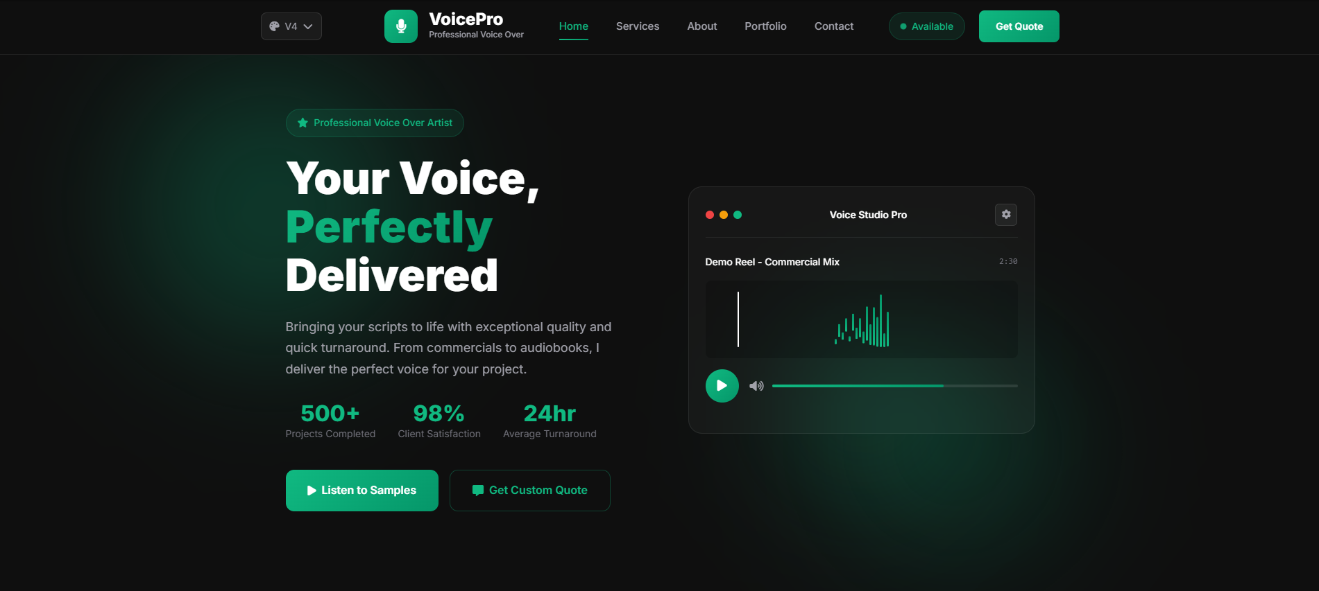 VoicePro Template - Professional Voice Over Website